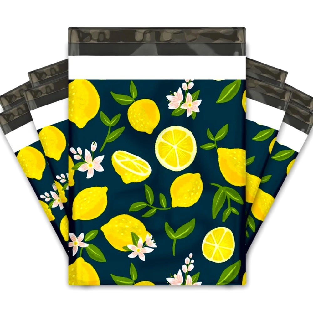 🍋20 Navy Lemon with floral Poly Mailer